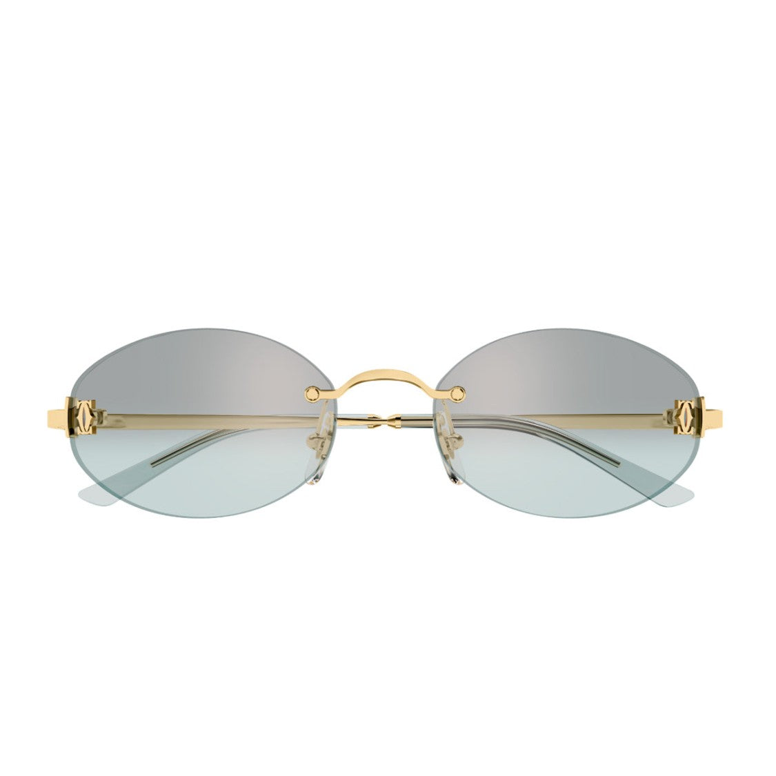 Cartier Gold/Green Ct0592s C De Cartier Metal Oval Sunglasses