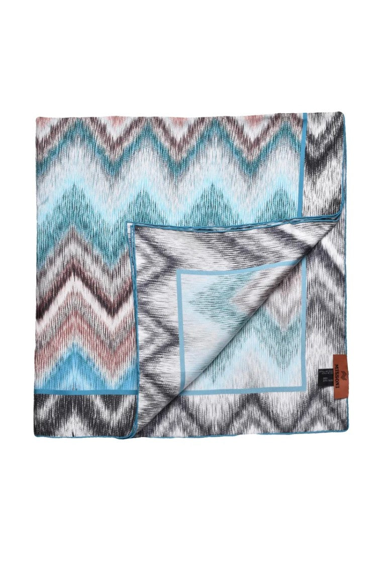 Missoni Light Blue Silk Scarf