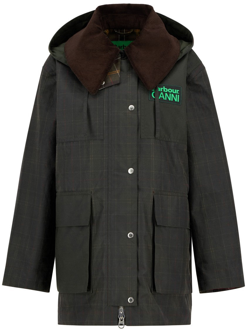 Barbour X Ganni Hood Ttn Duffle Wax