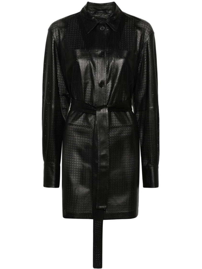 Desa 1972 Perforated Leather Shirt Jacket