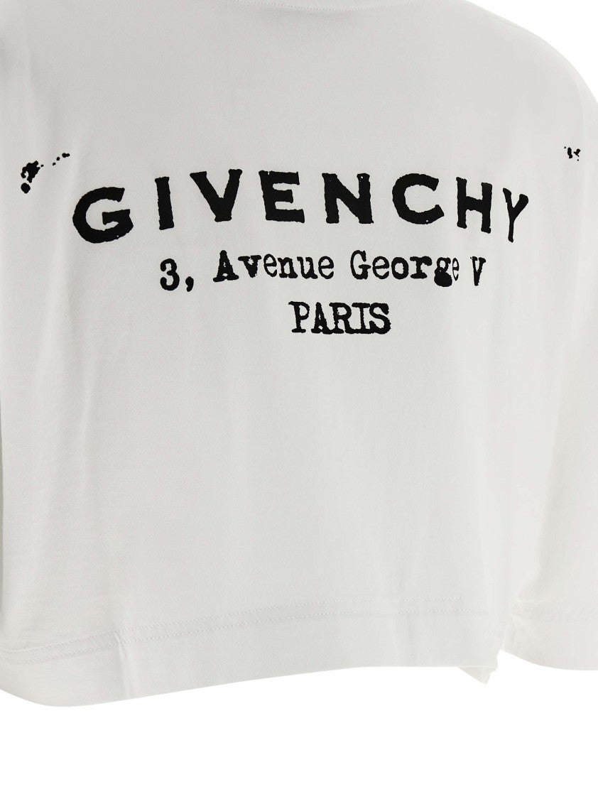 Givenchy Cropped Cotton Crewneck T-Shirt With Minimalist Graphic
