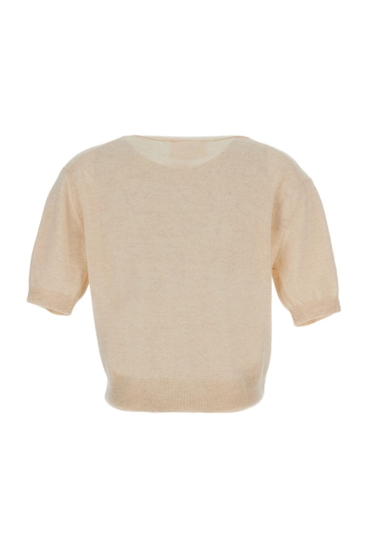 Lisa Yang Cropped Wool Sweater With Classic Crewneck And Ribbed Trim