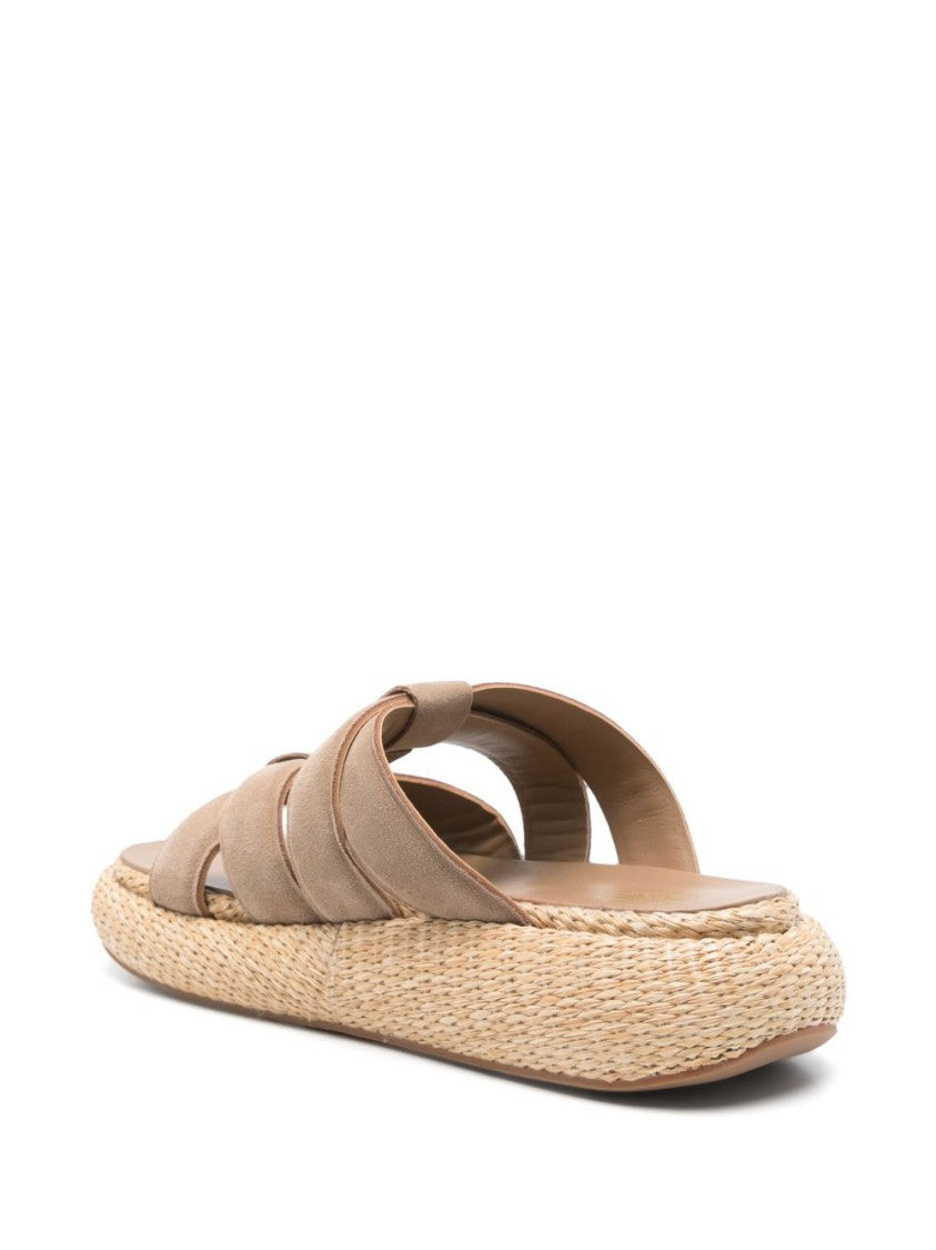 Ash Crisscross Strap Brown Platform Sandals