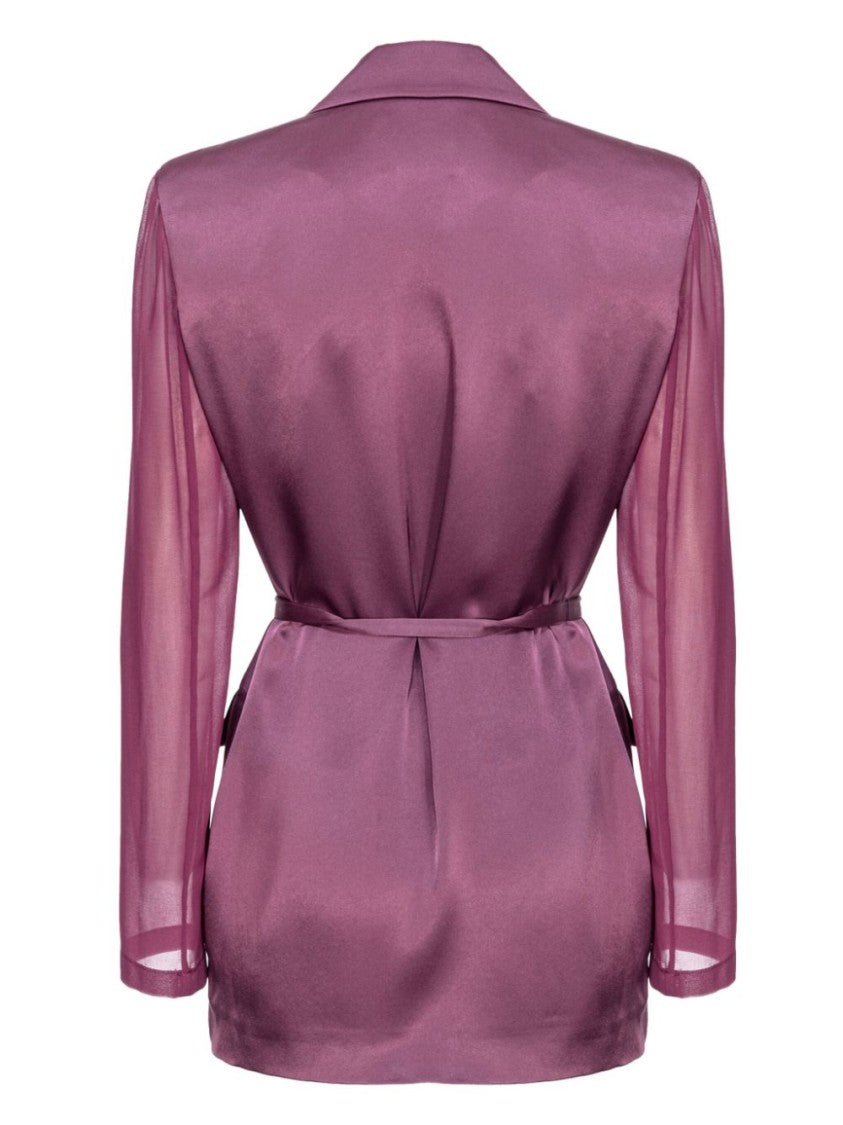 Pinko Shiny Purple Blazer With Tailored Fit