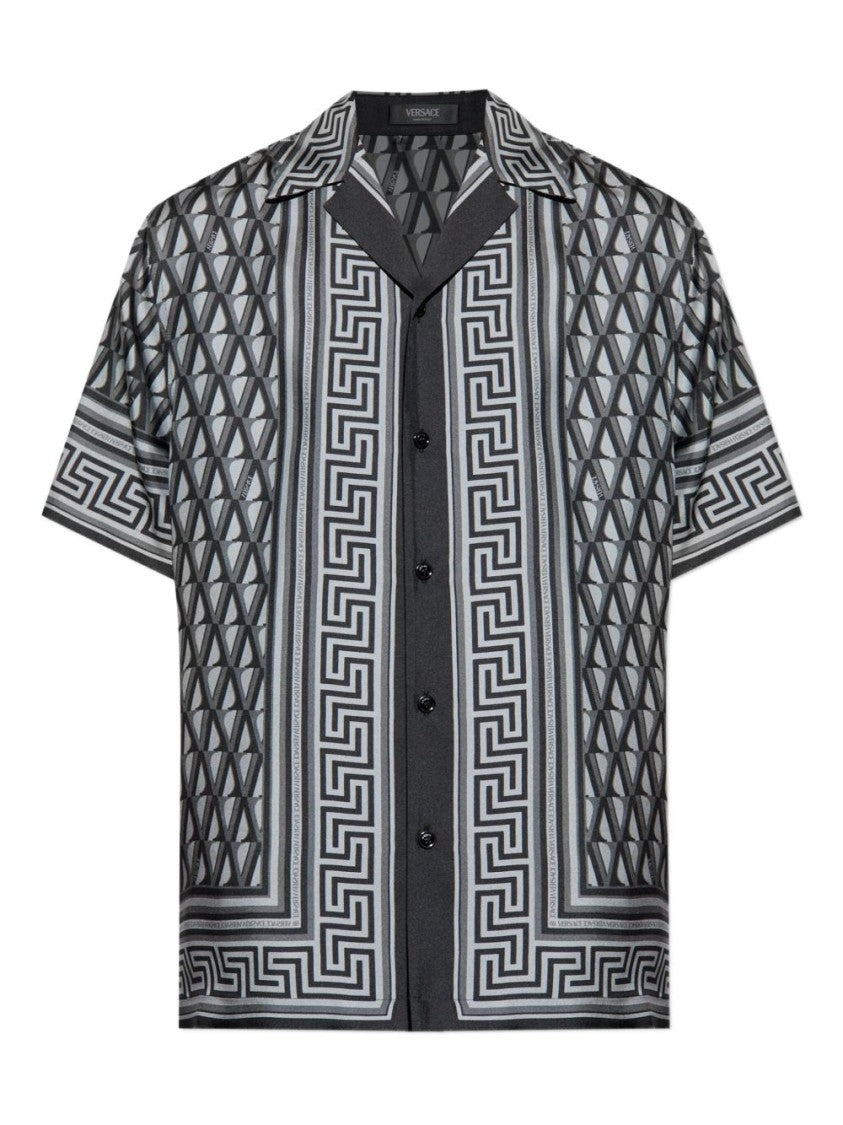 Versace Geometric Pattern Short-Sleeve Versace Shirt