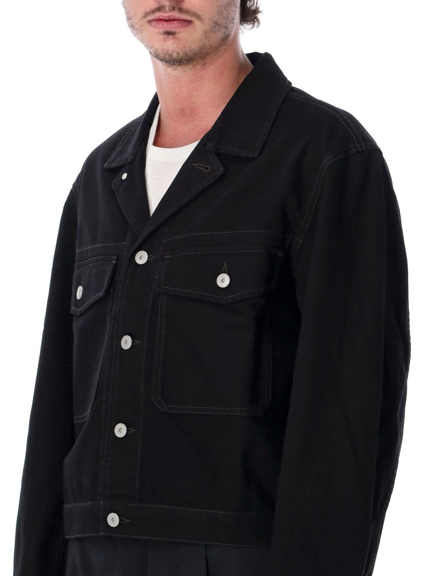 Lemaire Trucker Jkt Black Heavy Denim Trucker Jacket