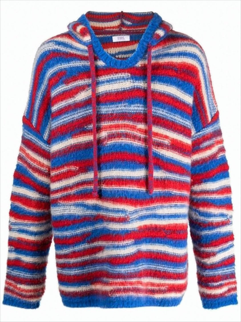 Erl Knit Hoodie With Drawstring Hood