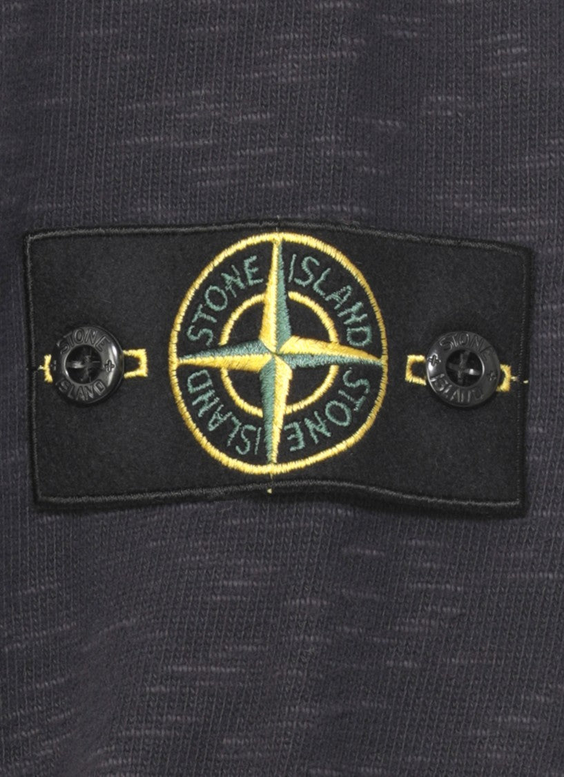 Stone Island Deep Blue Cotton Sweatshirt