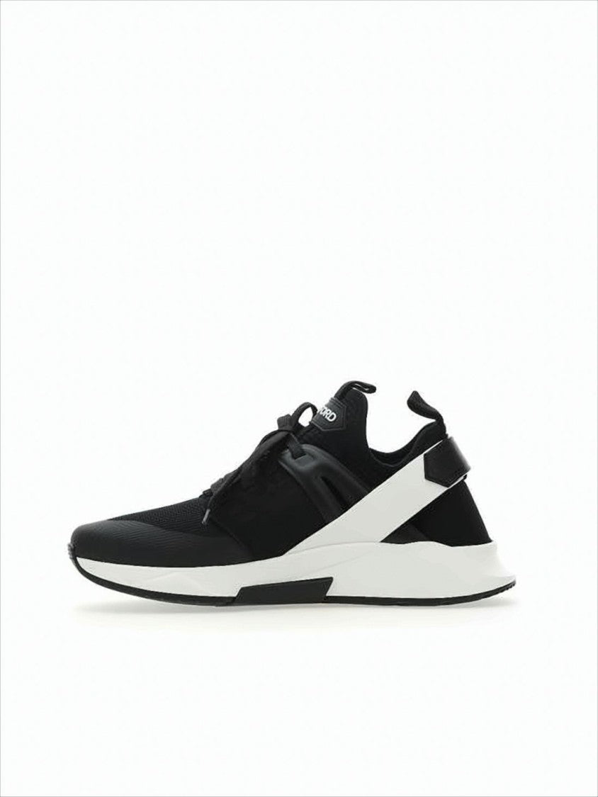 Tom Ford Low-Top Suede And Mesh Sneakers With Distinctive Sole