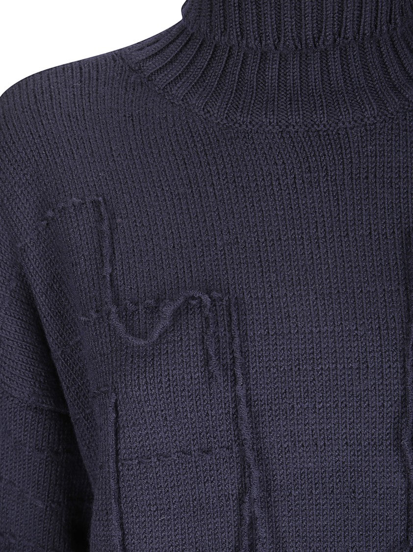 Archiviob Fringed Merino Wool Sweater With Playful Detailing