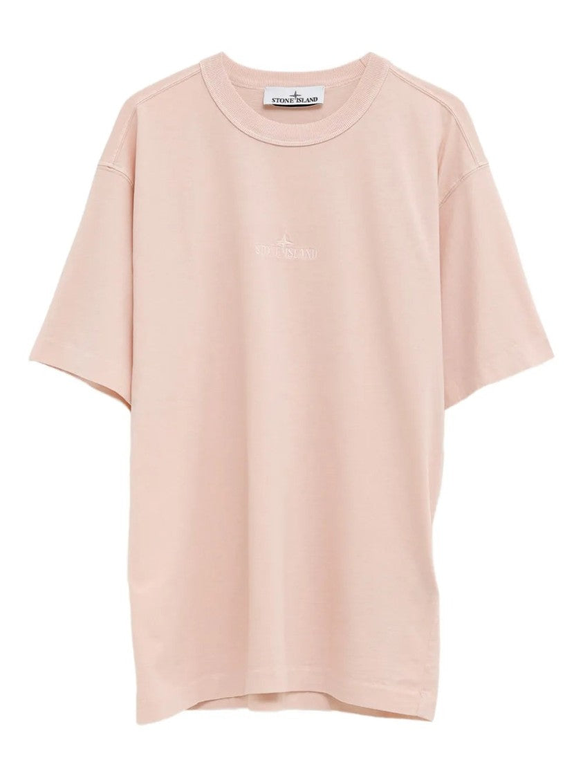 Stone Island Light Pink Crew-Neck T-Shirt