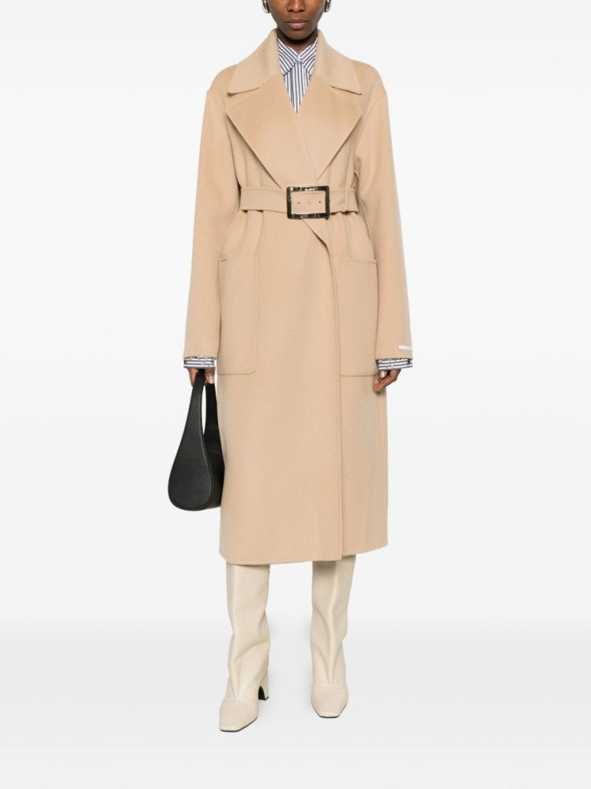 Sportmax Beige Classic Tailored Belted Waist Coat
