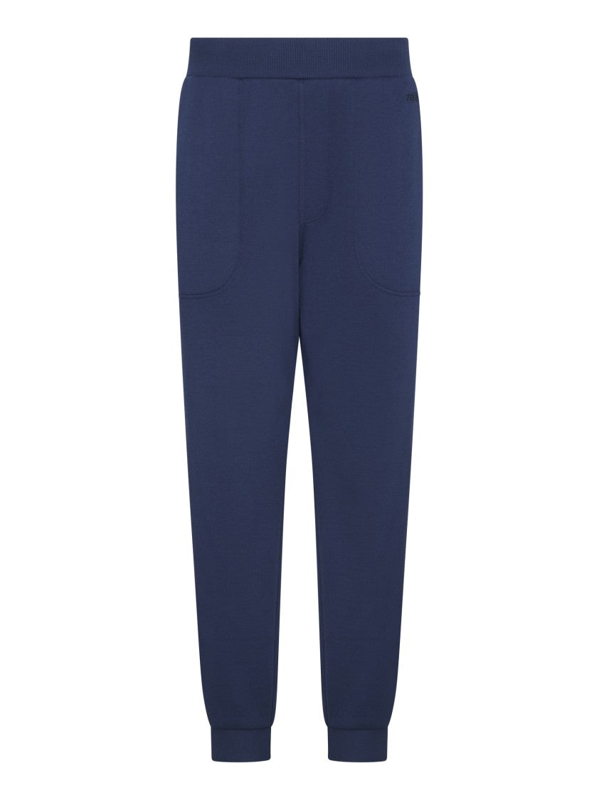 Zegna Tapered Fit Trousers With Ribbed Waistband