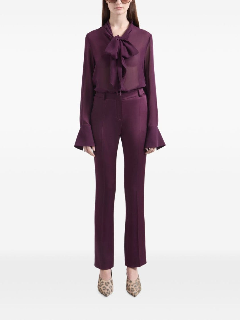 Nina Ricci Tailored Straight-Leg Trousers With Subtle Sheen