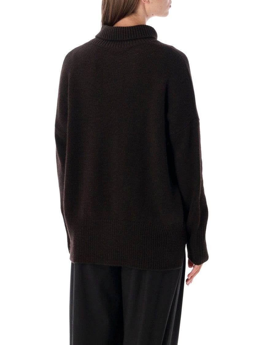 Lisa Yang Heidi Loose-Fitting High-Neck Knit Sweater
