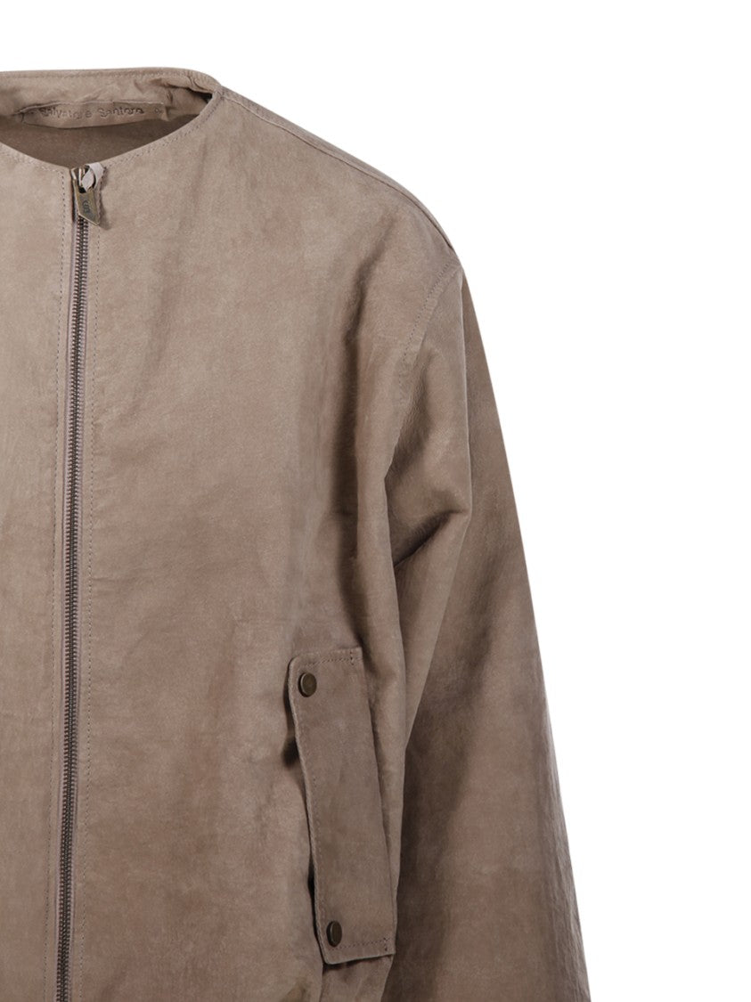 Salvatore Santoro Relaxed Silhouette Sheepskin Jacket With Flap Pockets