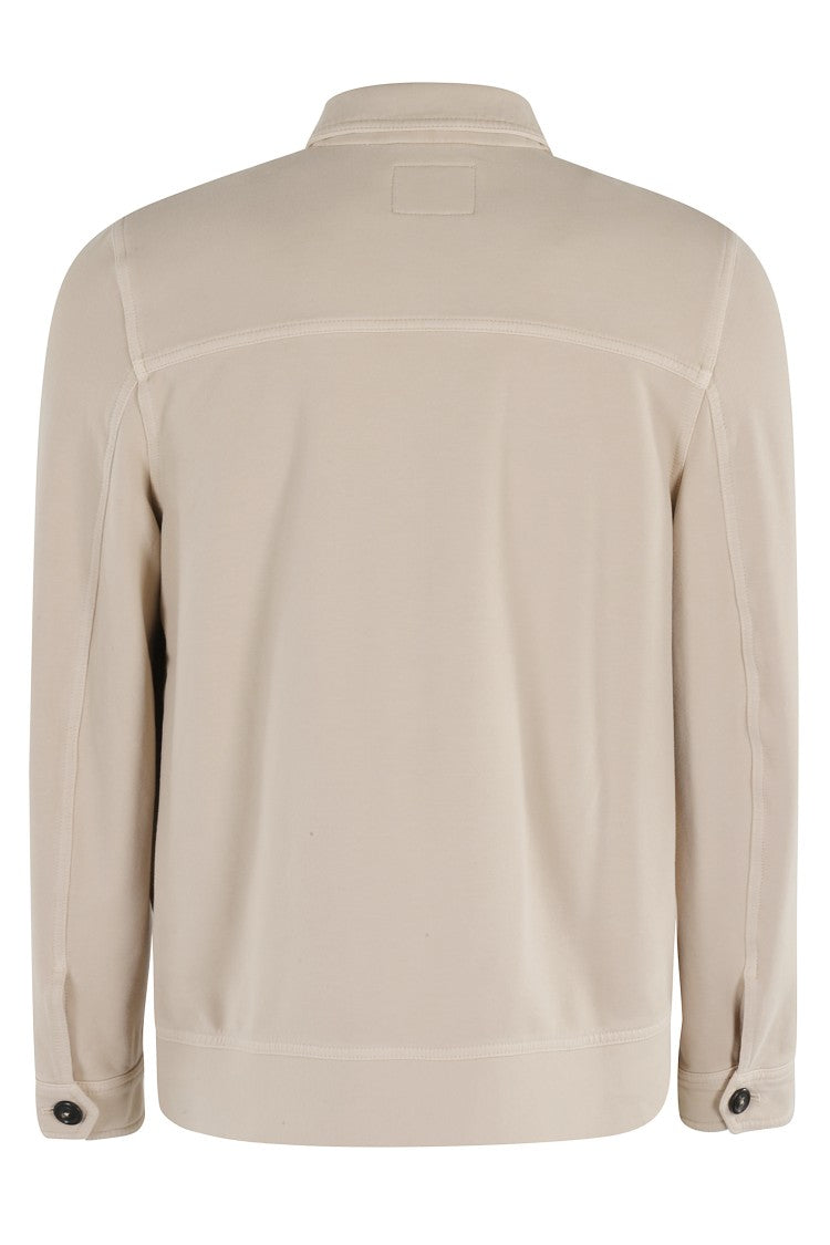 Circolo 1901 Sand Cotton Fleece Overshirt With Patch Pockets