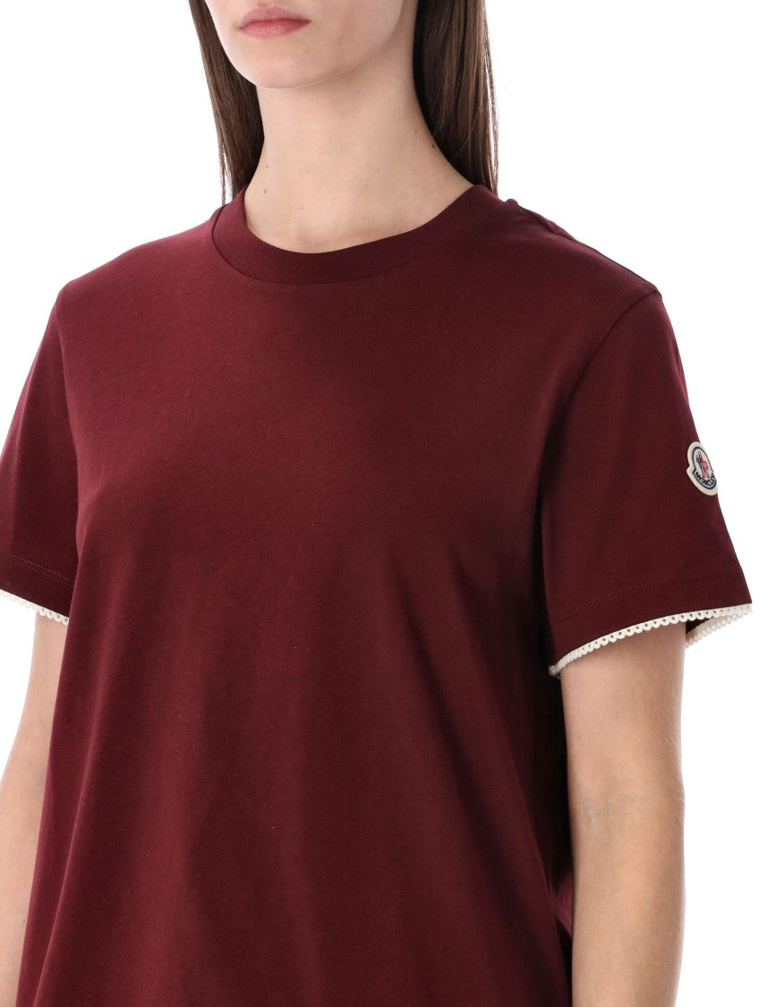 Moncler Relaxed Fit Cotton T-Shirt With Scalloped Trims