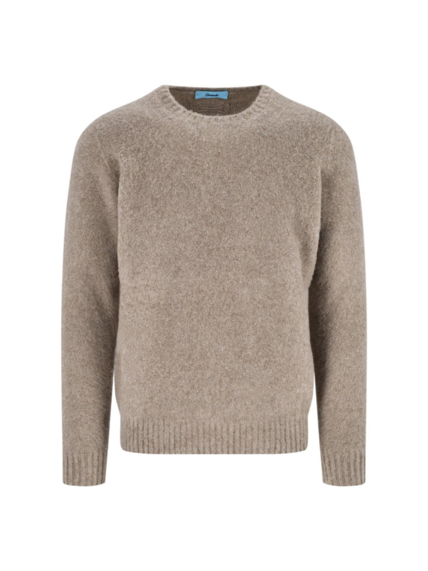 Drumohr Classic Crew Neck Wool Sweater With Ribbed Finishes