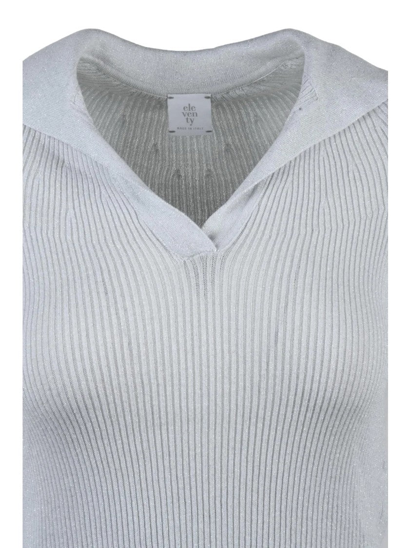 Eleventy Light Grey Cotton Polyester Polyamide Polo Shirt