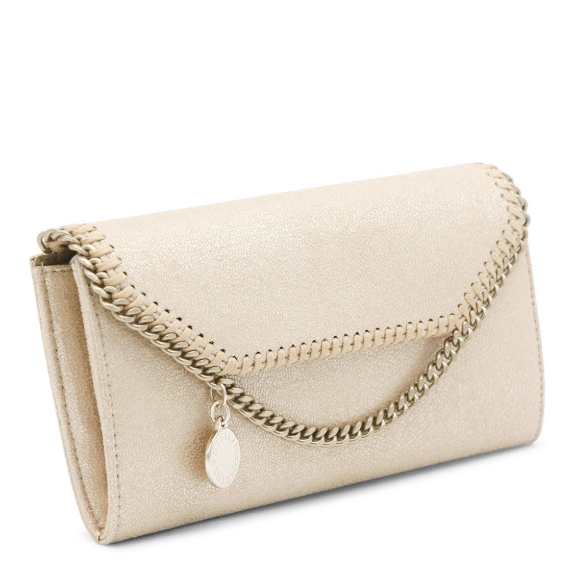 Stella Mccartney Gold Faux Leather Continental Wallet Crossbody Bag