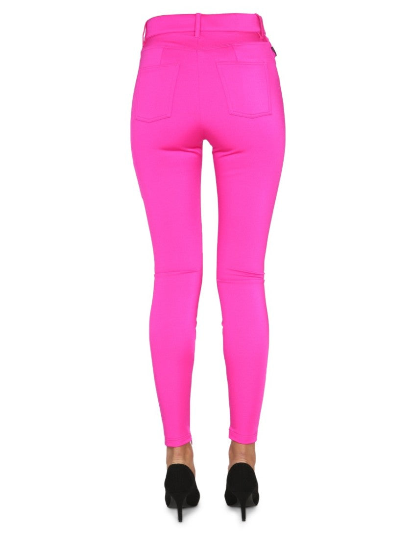 Balenciaga Sculpted Black Nylon Leggings With Belt Loop Detail