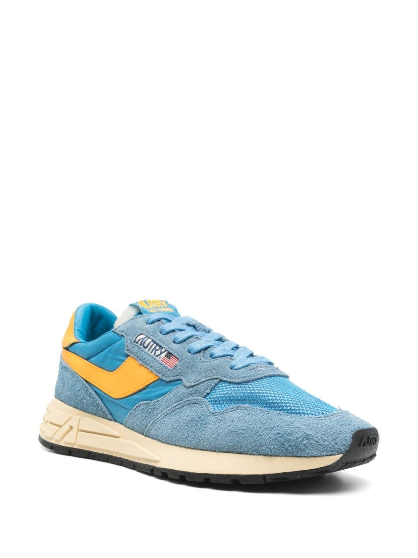 Autry Sky Blue Sneakers With Contrasting Leather Accents