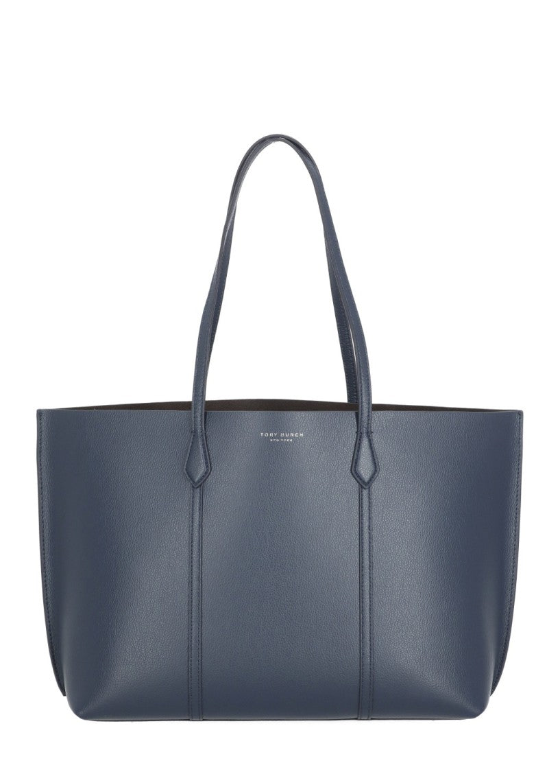 Tory Burch Textured Leather Tote Bag With Contrasting Logo Detail