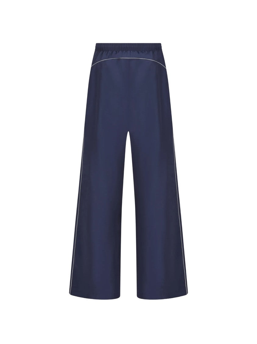 Balenciaga Wide-Leg Track Pants With Elastic Waistband And Subtle Piping
