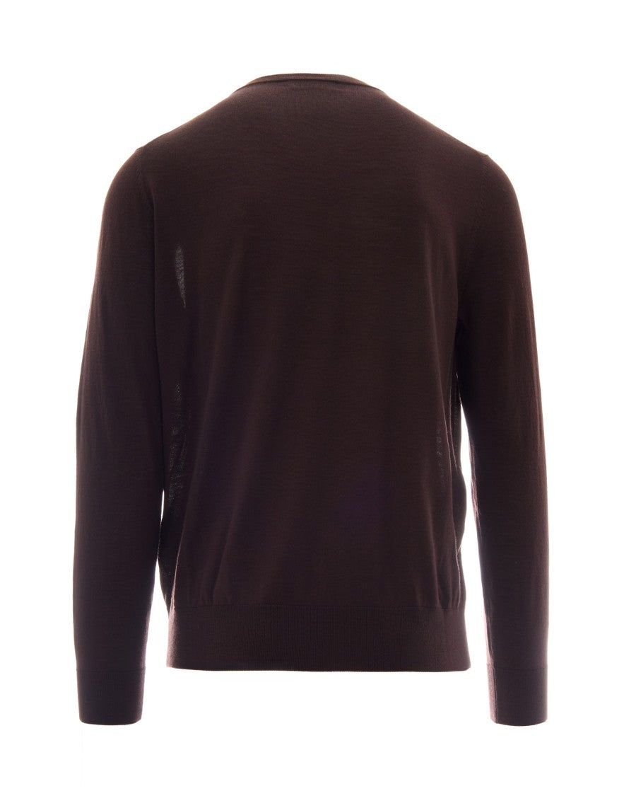 Ballantyne Brown Wool Crewneck Sweater