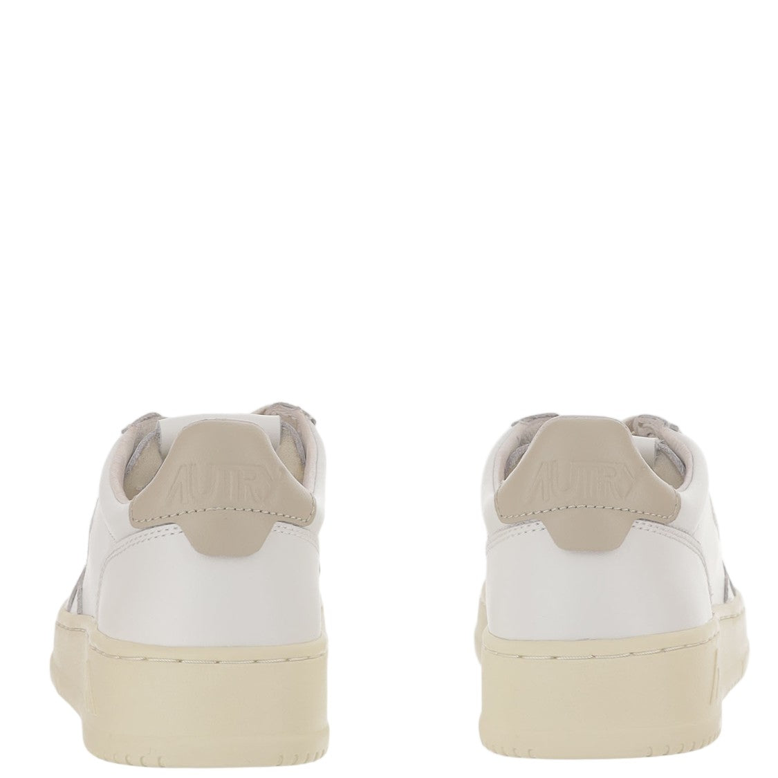 Autry Beige Leather Sneakers With Front Lacing And Logo Detail