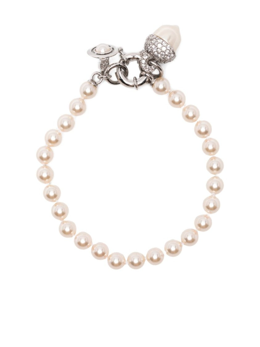Vivienne Westwood Silver-Tone White White Orb Charm Bracelet