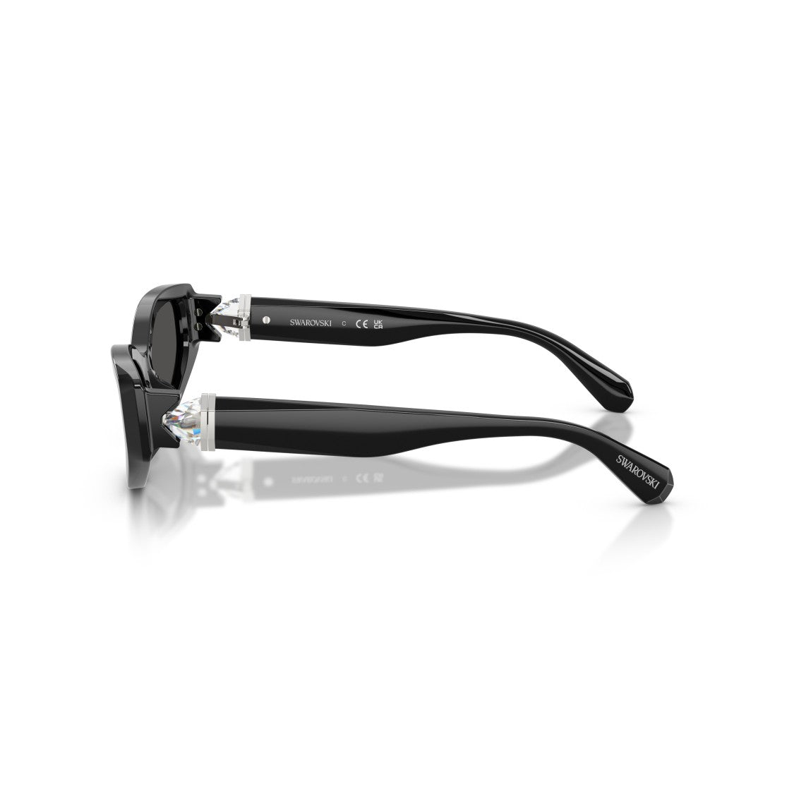 Swarovski 0Sk6045u Cat-Eye Sunglasses With Glossy Black Acetate Frame