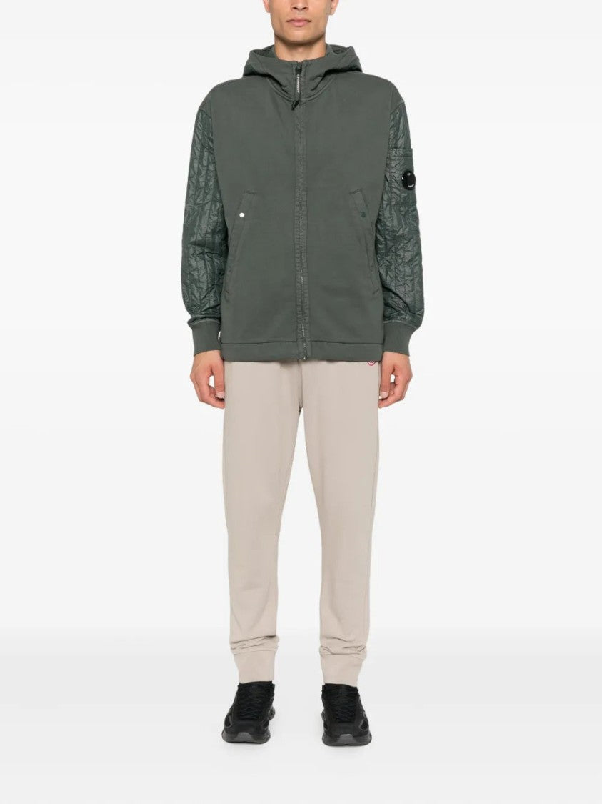 C.P. Company Hooded Quilted-Sleeve Zip-Up Jacket
