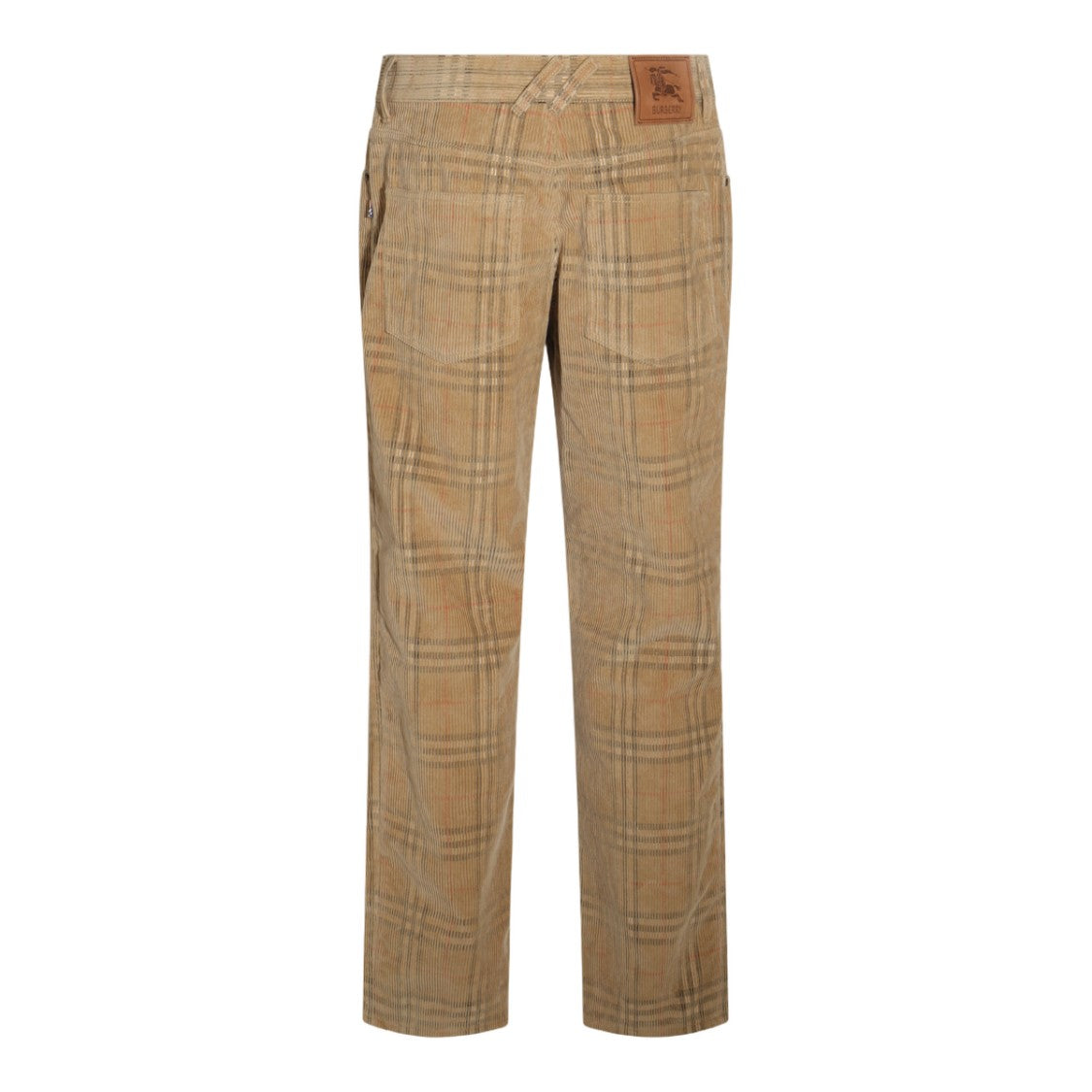 Burberry Plaid Corduroy Trousers With Straight-Leg Silhouette