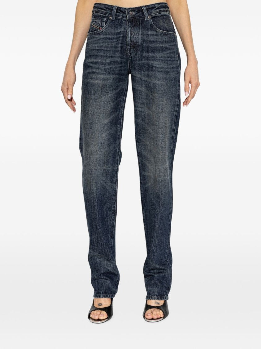 Diesel Faded Wash Straight-Leg Silk-Nylon Blend Jeans