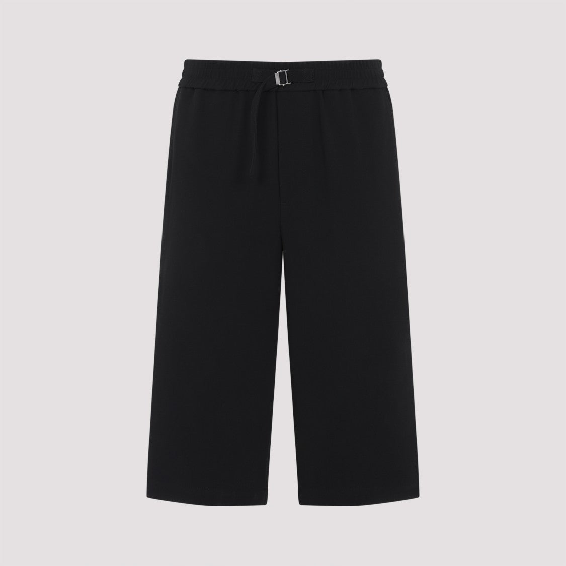 Ami Loose Elasticated Large Black Cotton Bermuda