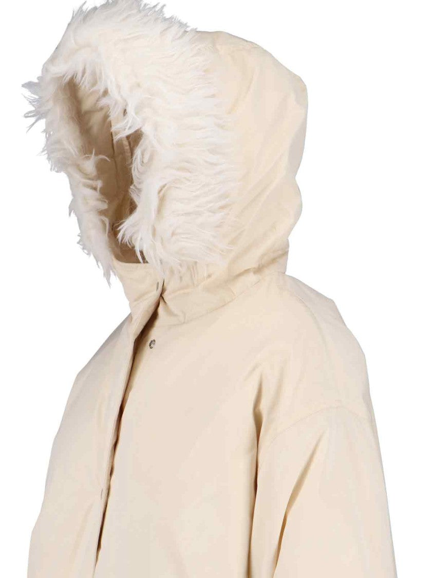 Jil Sander Faux Fur Parka – Cream