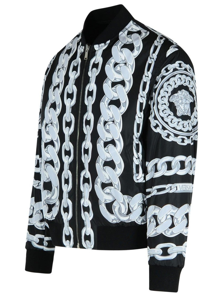 Versace Black Nylon Bomber Jacket