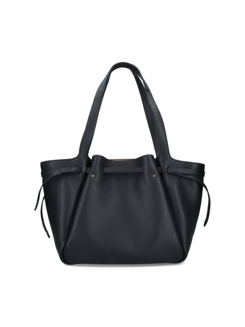 Tory Burch Black Calfskin "Romy" Tote Bag