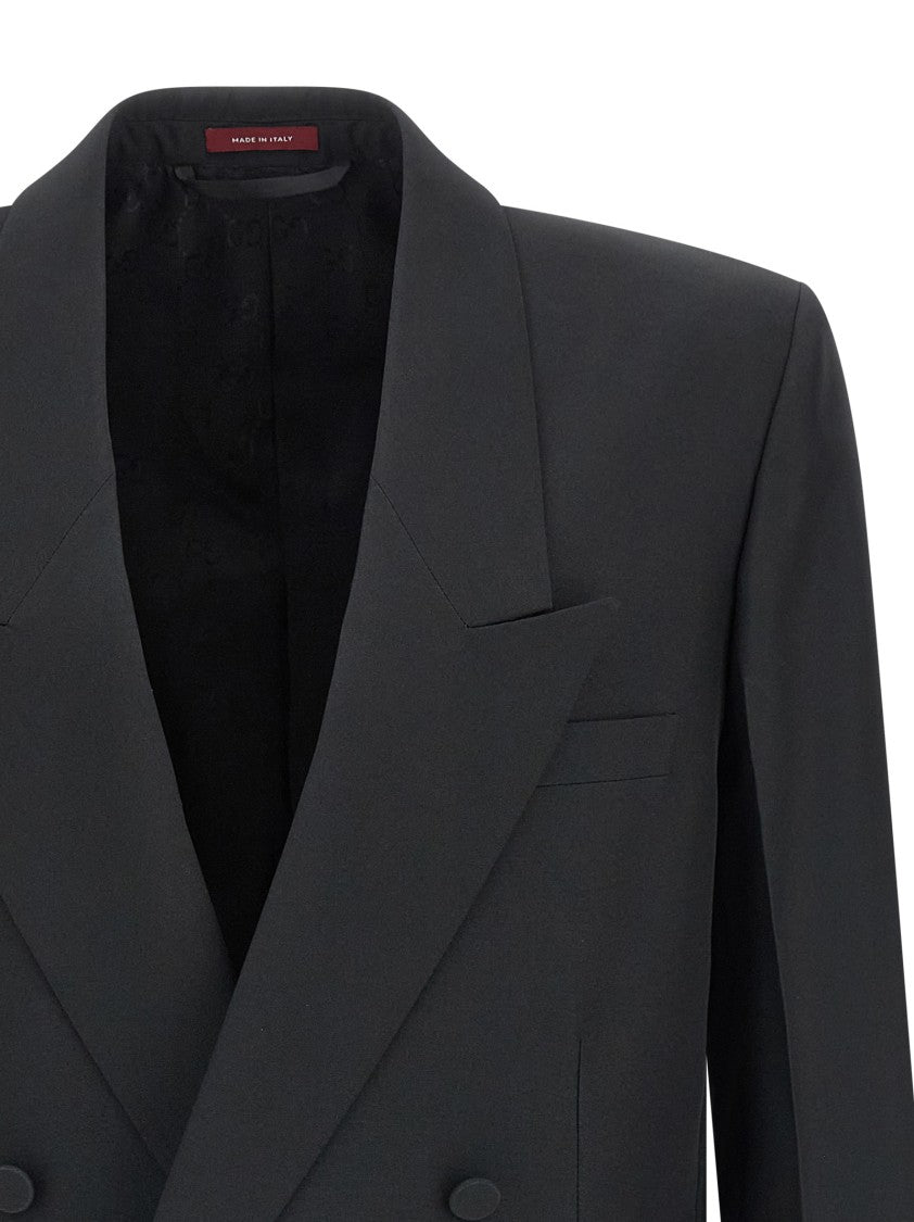 Gucci Double-Breasted Technical Panama Blazer