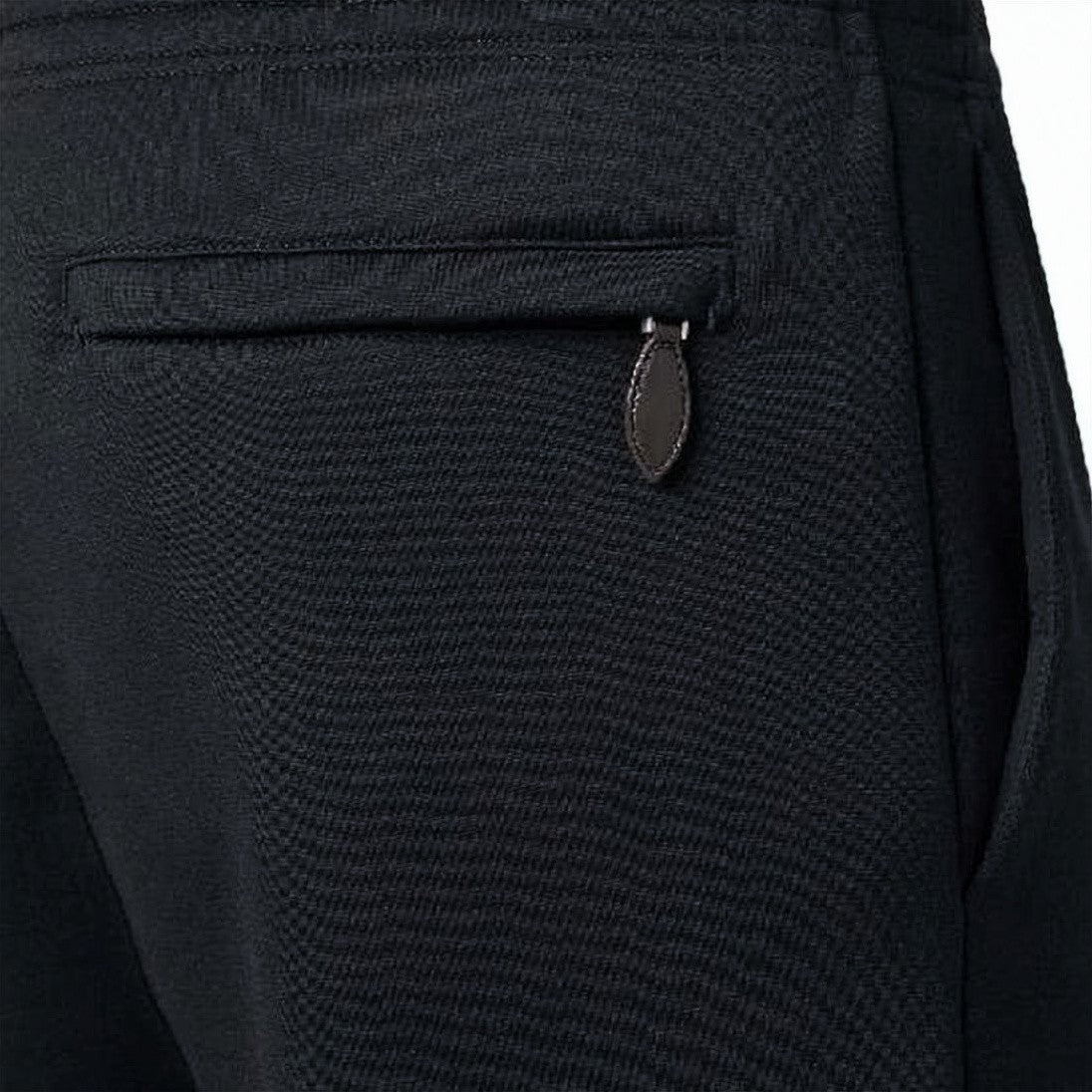 Berluti Tailored Black Jogger Pants With Subtle Creases And Textured Finish