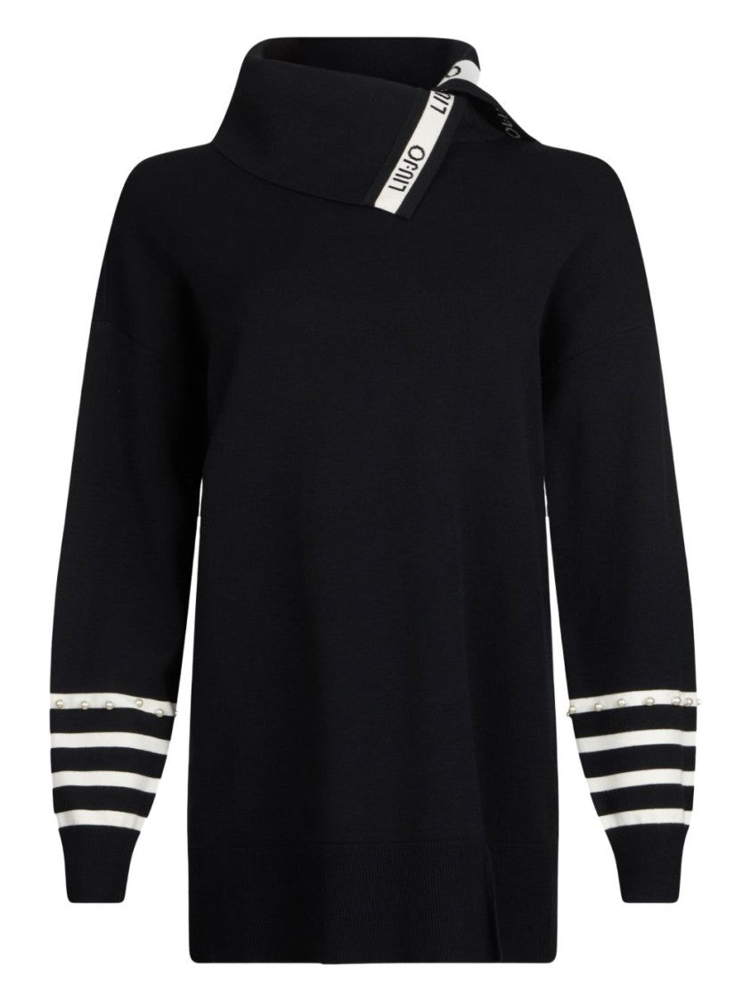 Liu Jo Asymmetrical Collar Knit Sweater