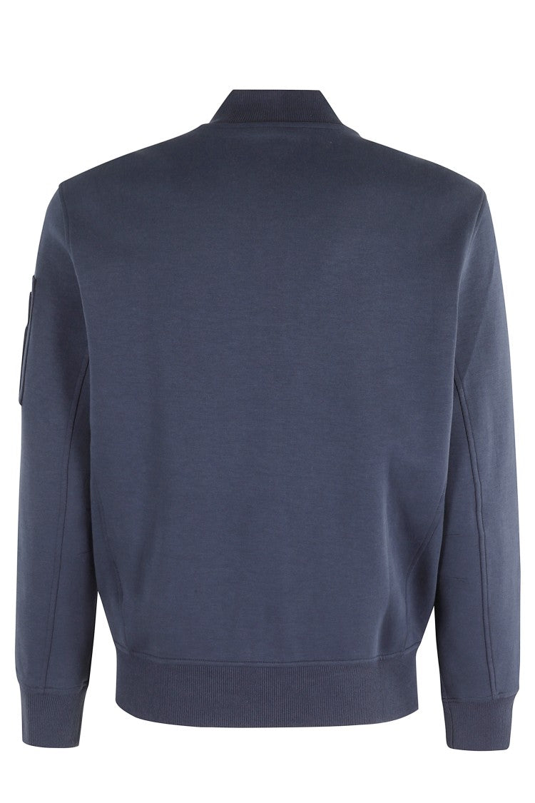 Polo Ralph Lauren Navy Blue Bomber Jacket With Ribbed Collar