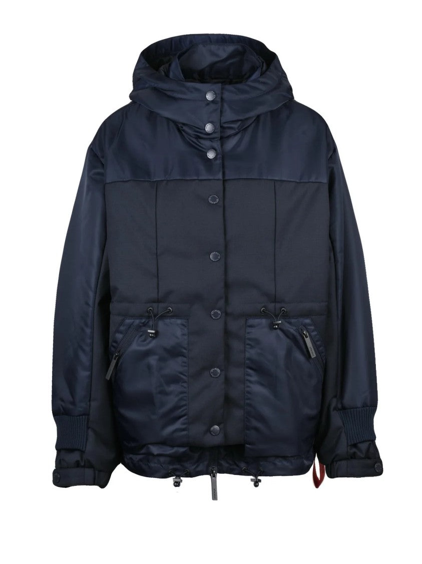 After Label Padded Short Jacket With High Collar And Hood