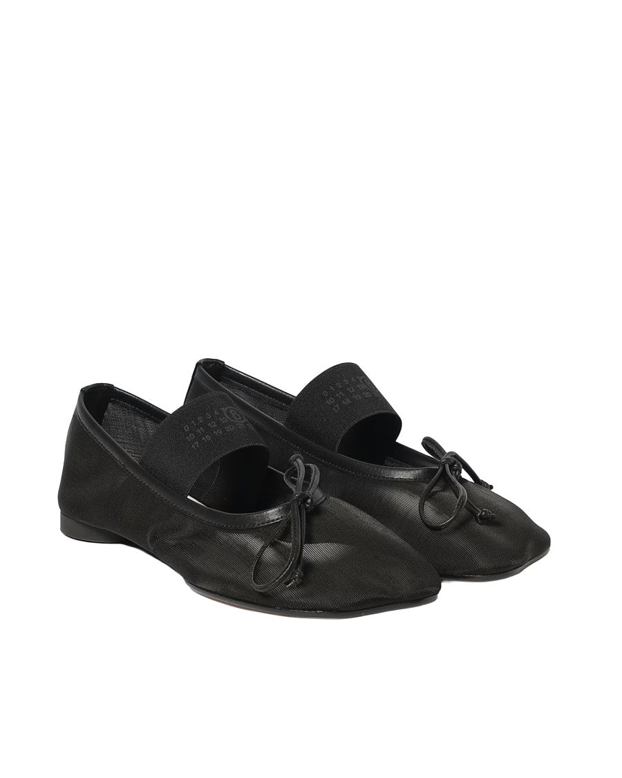 Mm6 By Maison Margiela Ballet Flats In Transparent Mesh With Anatomical Square Toe