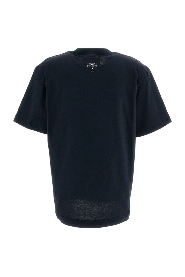 Plan C Black Graphic Printed Cotton T-Shirt