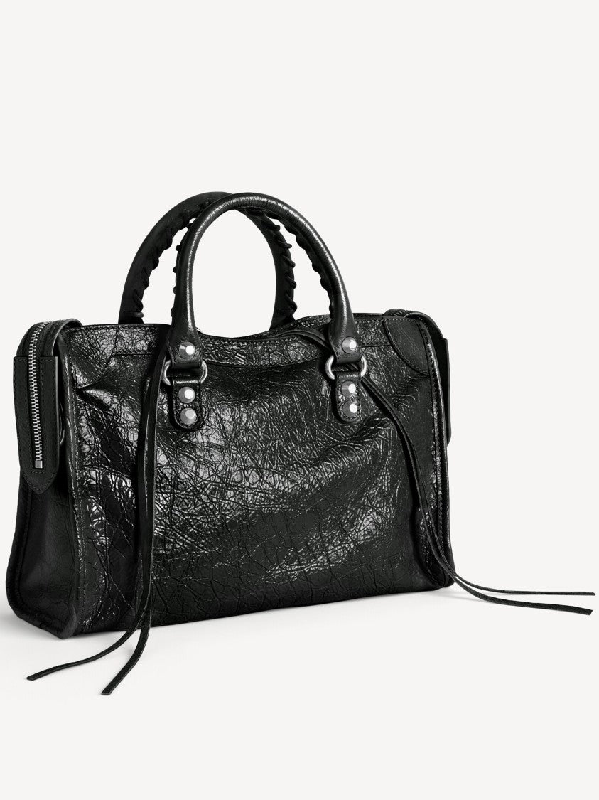 Balenciaga Le City Bag S Braided Textured Leather Shoulder Bag