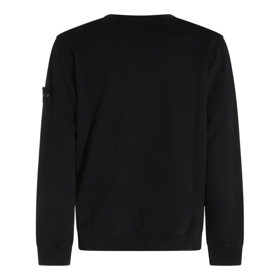 Stone Island Black Crewneck Sweater With Distinctive Logo Patch