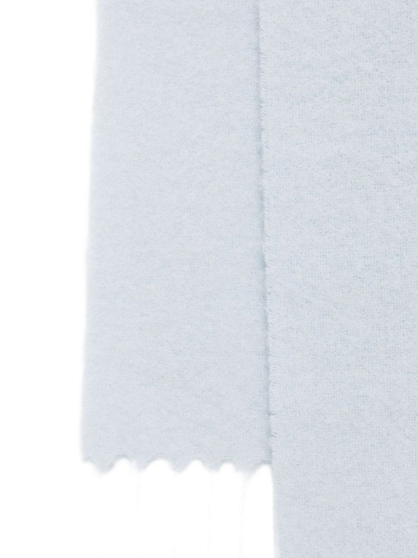 Jacquemus Light Blue Logo Patch Fringed Scarf